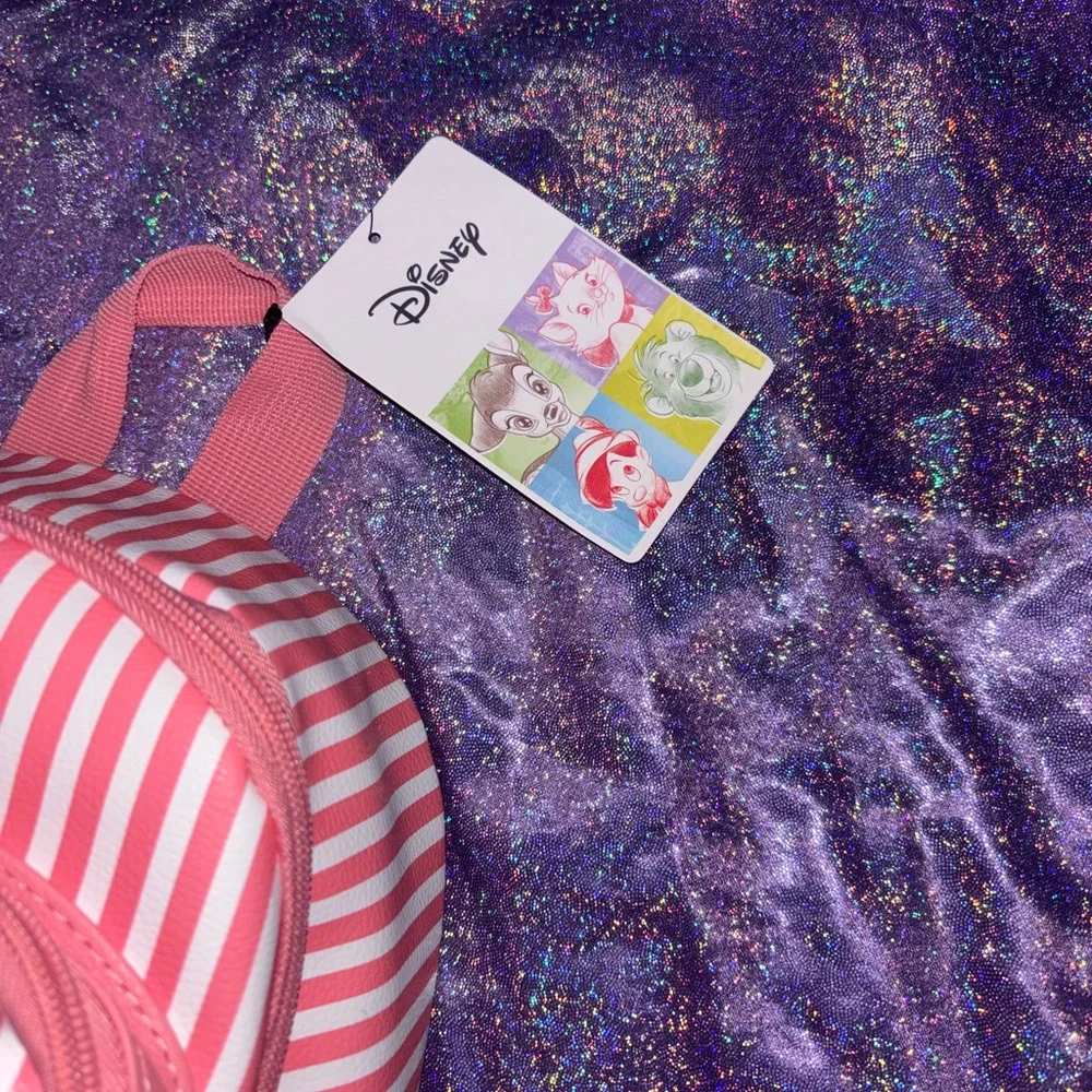 Kids Disney Marie Aristocats Pink Striped Mini Backpack